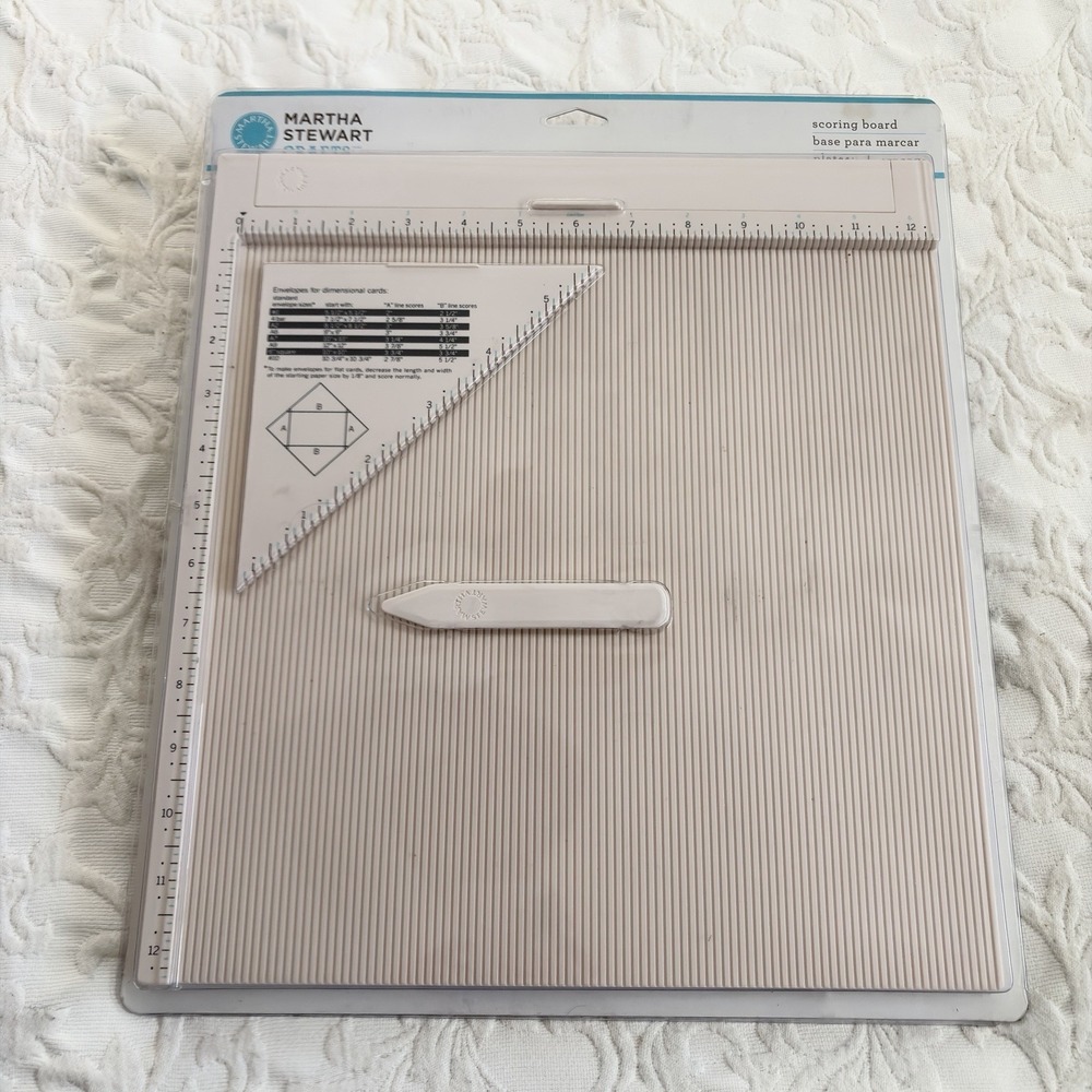 Martha Stewart Scoring Board Tool 3 Piece 12x12 Crafts Folding Envelopes EUC - Picture 2 of 8